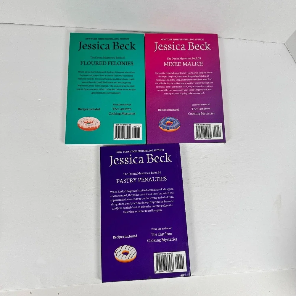 Donut Mysteries Lot Jessica Beck 2016-2018‎ First Edition 3 Books Recipes